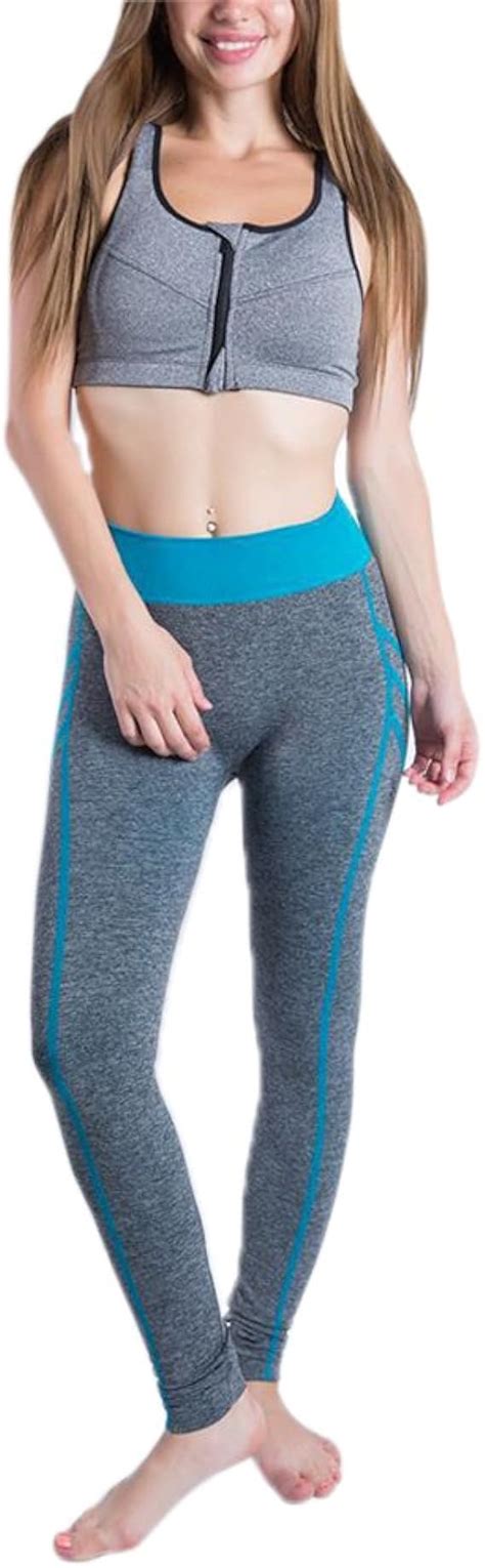 Bozevon Damen Sexy Drei Streifen Fitness Enge Laufende Leggings