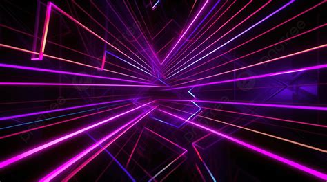 3d Neon Tunnel And Laser Beams On Black Background 3d Illustration Of