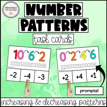 Number Patterns Task Cards Increasing Decreasing Patterns Sped Math