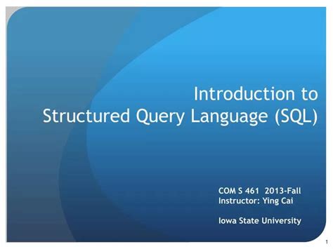 Ppt Introduction To Structured Query Language Sql Powerpoint Presentation Id2707750