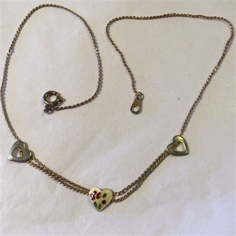 Vintage Jewelry Vintage Enamel Heart Necklace Poshmark