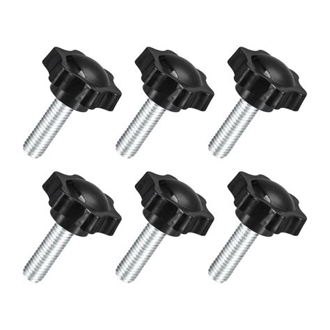 Uxcell 6Pack M10 X 30mm Star Knobs Plastic Hex Shaped Hand Clamping