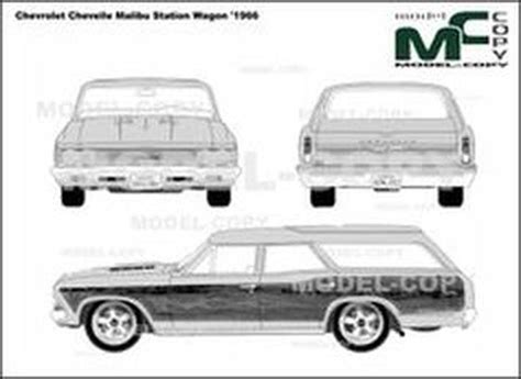 Chevrolet Chevelle Malibu Station Wagon 1966 2d Drawing Blueprints 40072 Model Copy