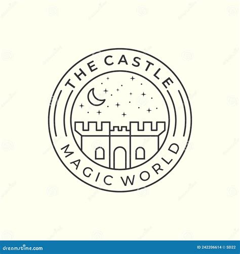 Magic Castle With Line And Emblem Style Logo Icon Template Design