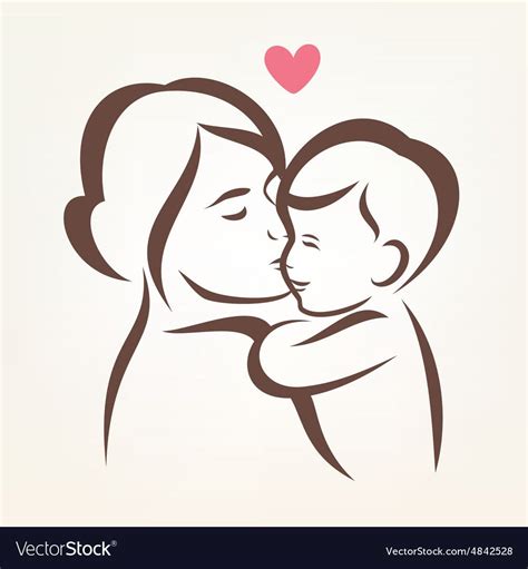 Mother And Child Drawing Mother Art Drawing For Kids Mom Son Tattoo