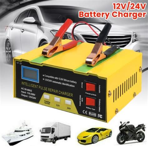 Car Battery Charger Heavy Duty 12V 24V Smart Automatic Intelligent