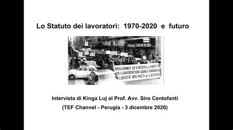 Lo Statuto Dei Lavoratori 1970 2020 E Futuro YouTube