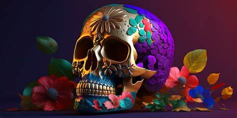 Premium Photo | Typical mexican skull painted