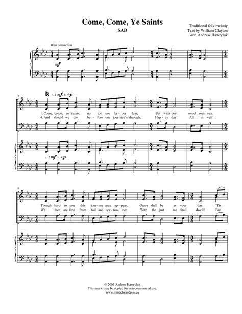 Come Come Ye Saints Sheet Music