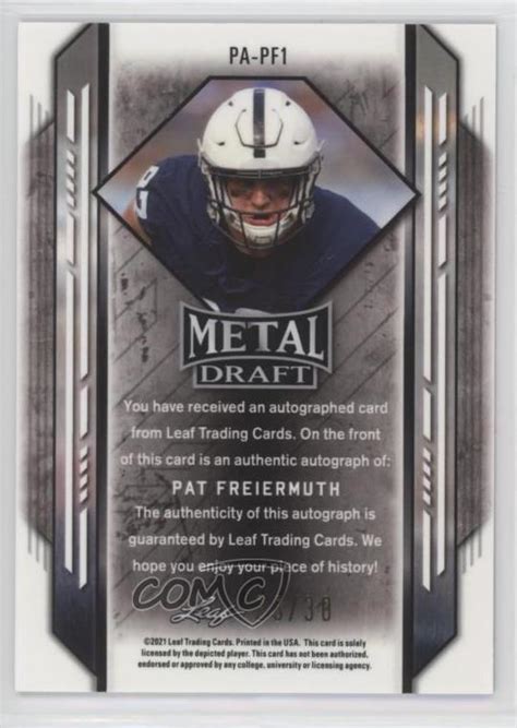 Leaf Metal Draft Portrait Blue Wave Pat Freiermuth Rookie Auto