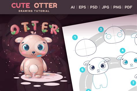 How To Draw Otter Step By Step: Drawing Lesson - Crella