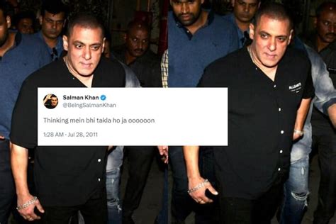 Salman Khan S 13 Year Old Tweet Thinking Main Bhi Takla Ho Goes Viral Amid His Bald Look