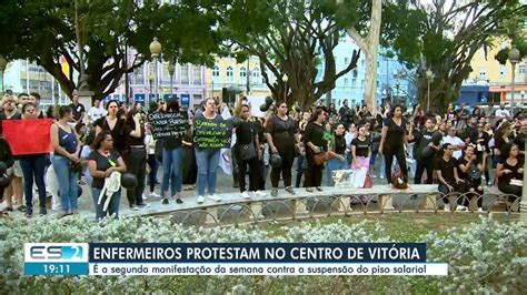 Profissionais da Enfermagem protestam em Vitória contra suspensão da