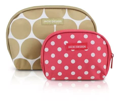 Kit 2 Necessaires Feminina Dots Jacki Design Ahl19830 Cor Nude