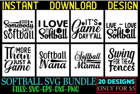 Softball Girl Svg Vector Designs Graphics