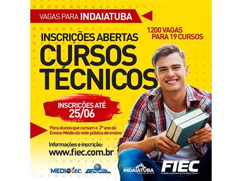 Fiec abre inscrições para 1200 vagas de cursos técnicos do mediotec