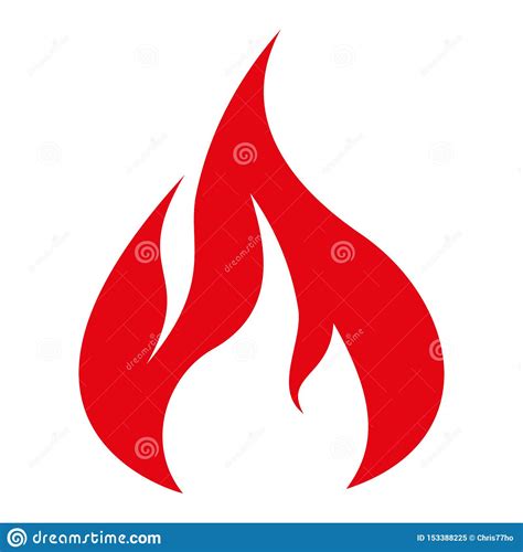 Simple Red Flame Or Fire Icon Illustration Stock Vector Illustration