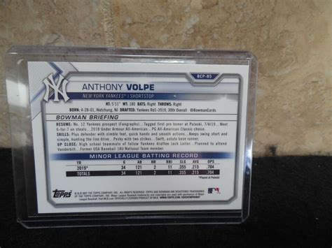 2021 Anthony Volpe Bowman Mega Box Chrome Refractor BCP85 Yankees