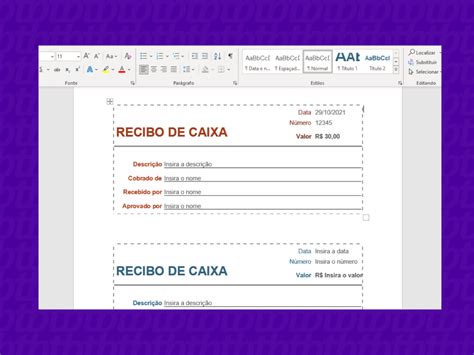 Modelo De Recibo Em Word