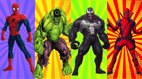 Superheroes Color Dance Challenge Captain America Vs Red Hulk Vs Spider Man Vs Black Panther