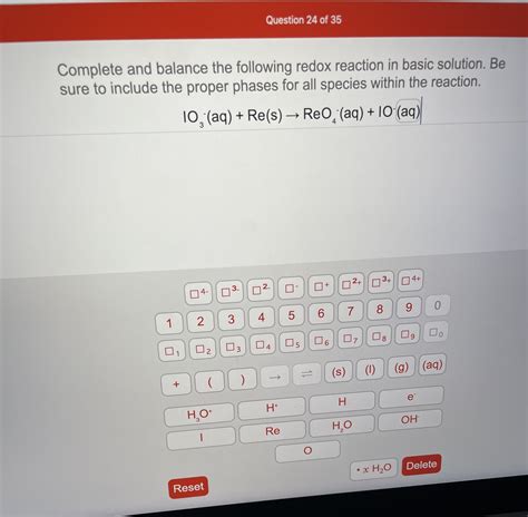 Solved Complete And Balance The Following Half Reaction In Chegg