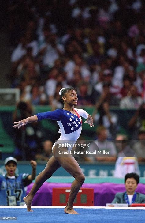 Summer Olympics, USA Dominique Dawes in floor exercise action during ...