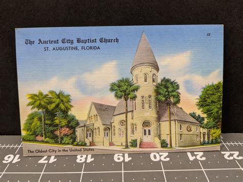 The Ancient City Baptist Church St Augustine Florida Vintage Etsy