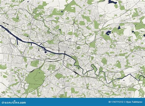 Map Of The City Of Glasgow Scotland Uk Stock Photo Image Of Gorbals