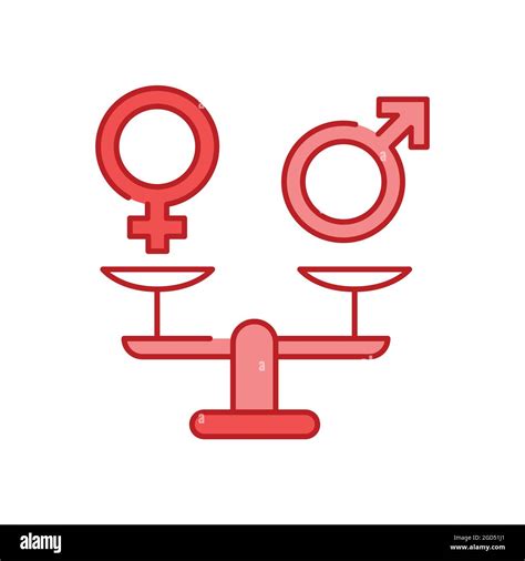 Gender Equality Color Line Icon Women S Rights Corporate Social Responsibility Sustainable