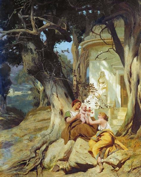 Siemiradzki Henryk Ippolitovich By A Temple Idyll Painting