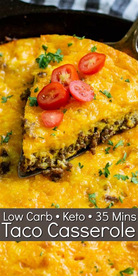 Low Carb Crustless Taco Pie Recipe Healthy Low Carb Dinners Dinner