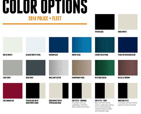 Harley Davidson Paint Color Chart