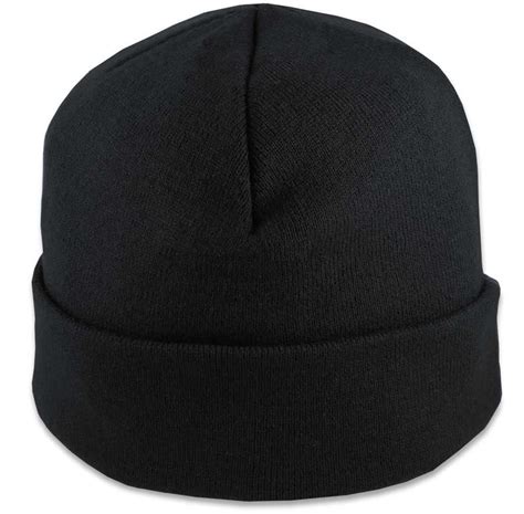 Beanies For Big Heads With Cuff In Black