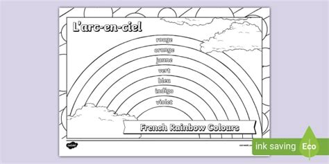 French Rainbow Colouring Sheet Teacher Made Twinkl Worksheets