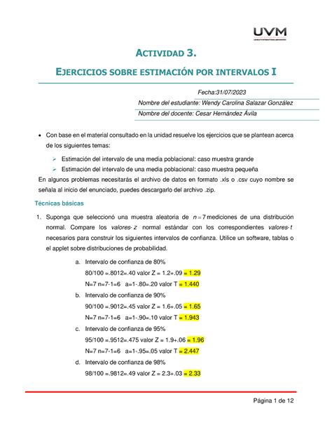 A Wcsg Ei Act Actividad Ejercicios Sobre Estimacin Por