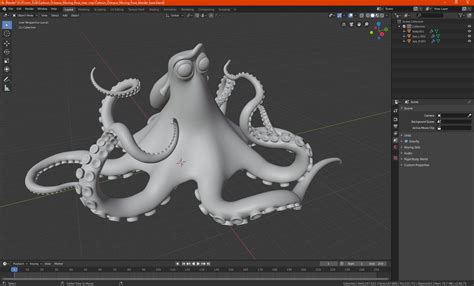 3D Cartoon Octopus Moving Pose Model TurboSquid 1971811