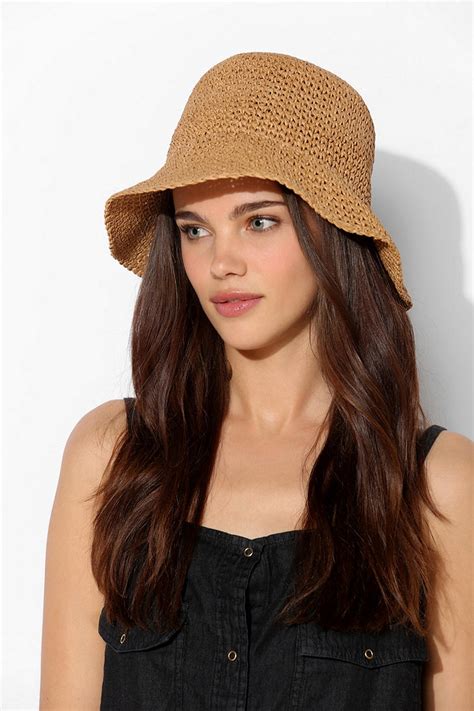 Urban Outfitters Crochet Straw Bucket Hat In Natural Lyst