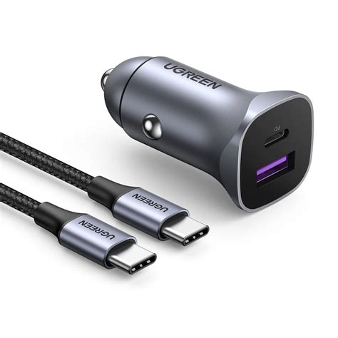 Ugreen Chargeur Voiture Usb C W Pd Qc Pps Avec C Ble Chargeur