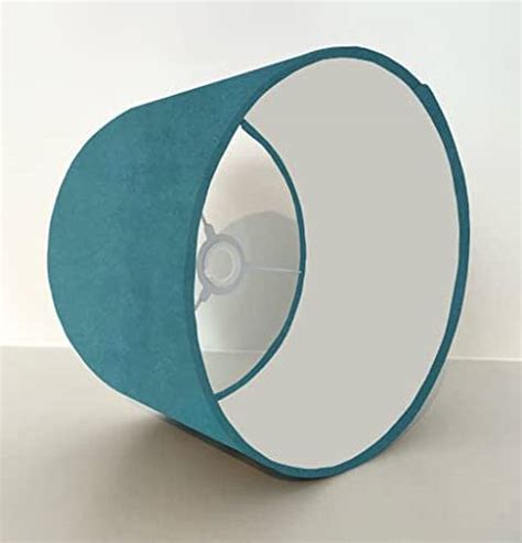 Teal Velvet Drum Lampshade Ceiling Shade With A White Interior Lining