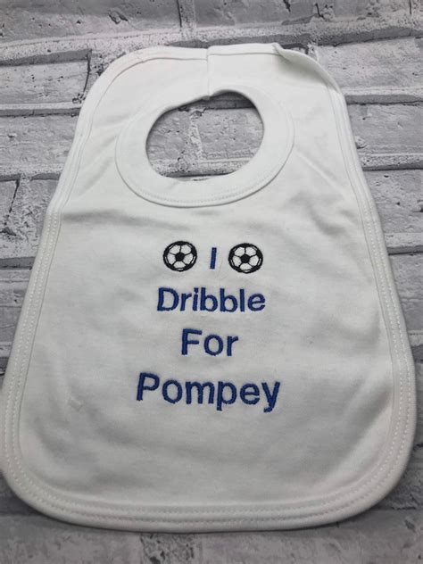 Baby Dribble Bib Football Pompey Portsmouth T Fathers Day Etsy Uk