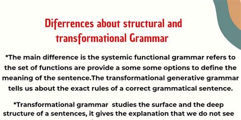 Differences Between Structural Grammar Vs Transformationalgenerative