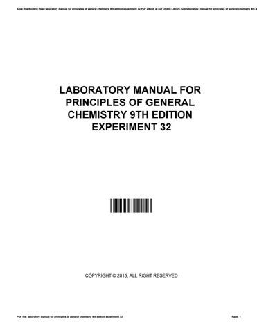 Laboratory Manual For Principles Of General Chemistry Th Edition