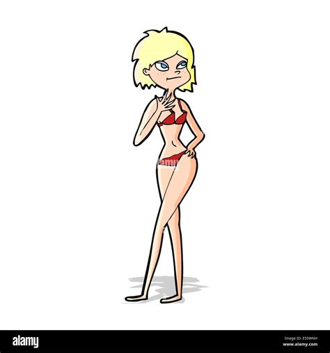 Cartoon Woman In Bikini Stock Vector Image Art Alamy