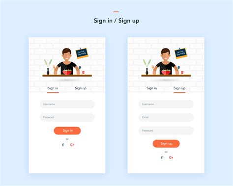 Sign in/Sign up Screen UI on Behance