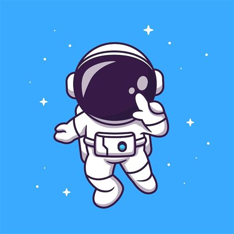 Astronauta bonito voando no espaço dos desenhos animados ícone