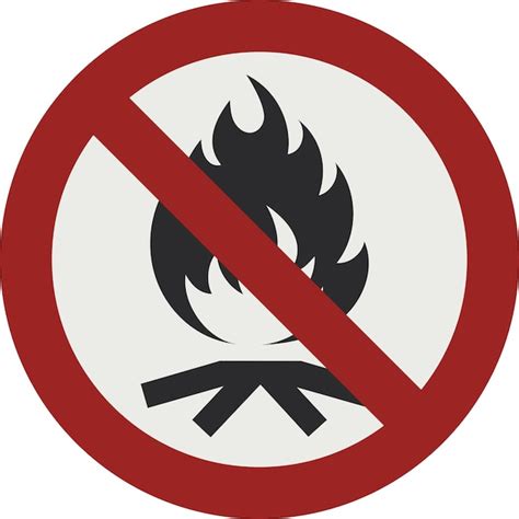 Premium Vector Prohibition Sign Pictogram No Campfire Iso P