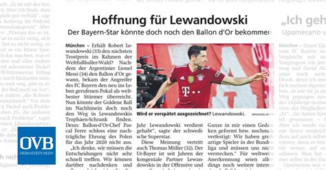 Hoffnung für Lewandowski OVB Heimatzeitungen