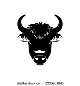 Vector Illustration Bison Head Silhouette Stock Vector (Royalty Free ...