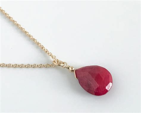 Ruby-Briolette-Birthstone-Necklace | Craft Minute