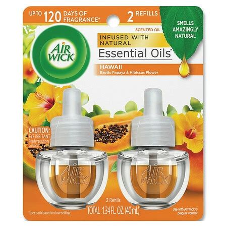 Air Wick Scented Oil Twin Refill Hawai I Exotic Papaya Hibiscus Flower